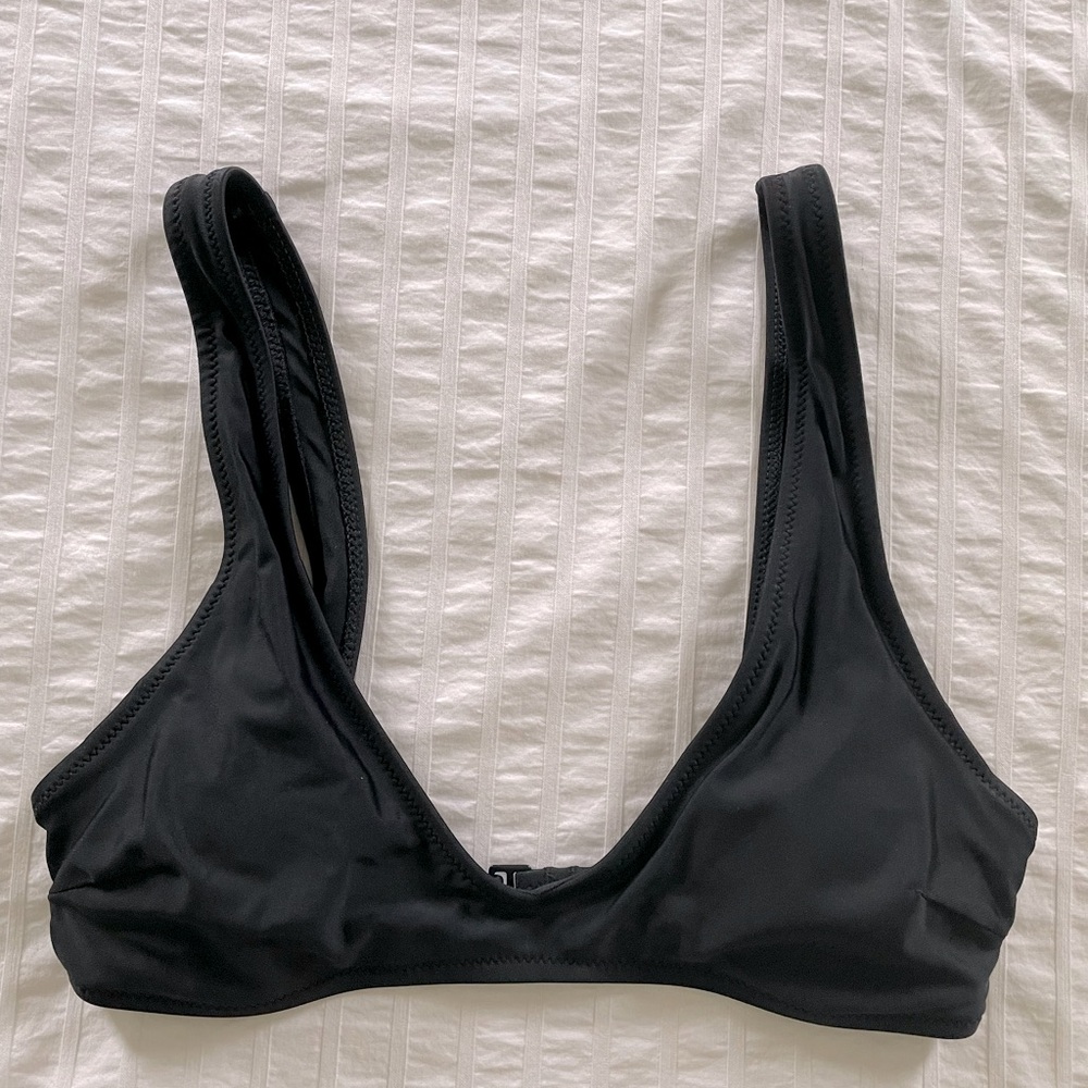 Aerie scoopneck bikini top - black - XS